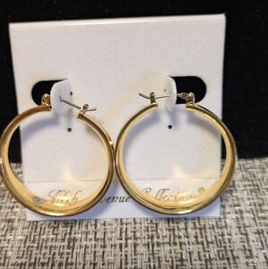 Gold Hoop Earrings 1.25 Post